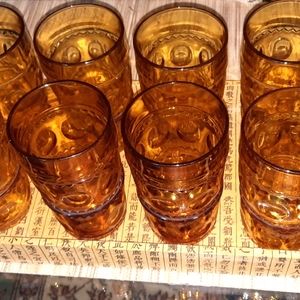 RESERVED!!! Vintage Amber Glasses Set of 5 RESERVED for @Sarahmetler
